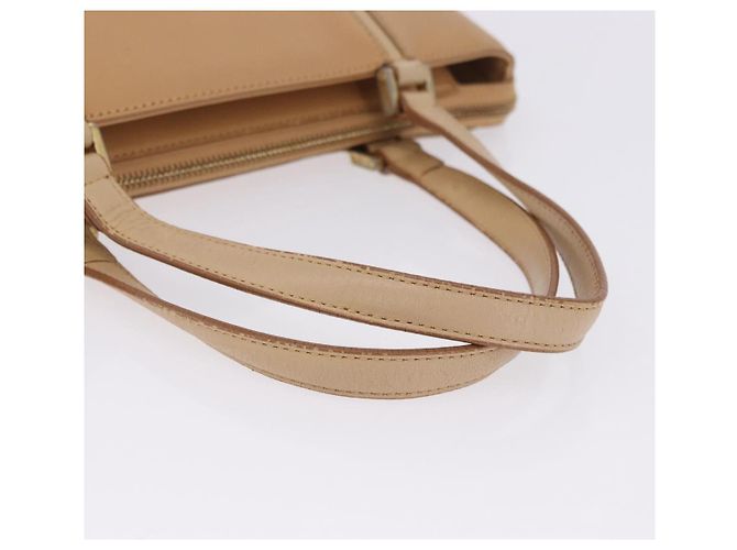 Borsa a mano BURBERRY in pelle beige tono oro Auth ti4017 - vista 7