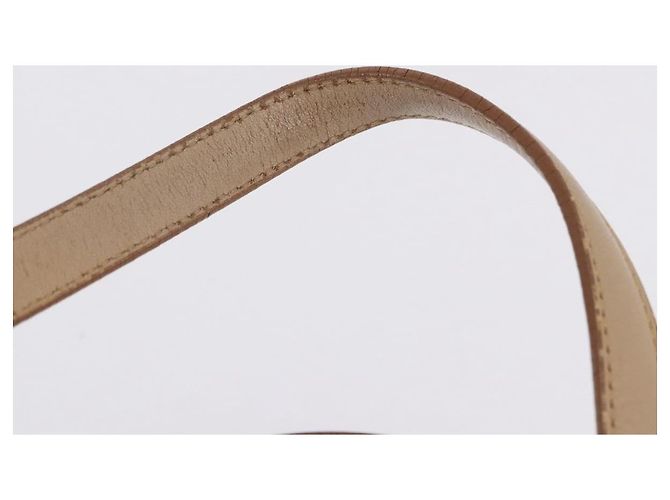 Borsa a mano BURBERRY in pelle beige tono oro Auth ti4017 - vista 8