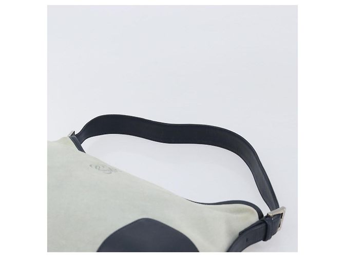LOEWE Schultertasche Suede Light Blue Silver Auth 202960A Silber Hellblau - Ansicht 14