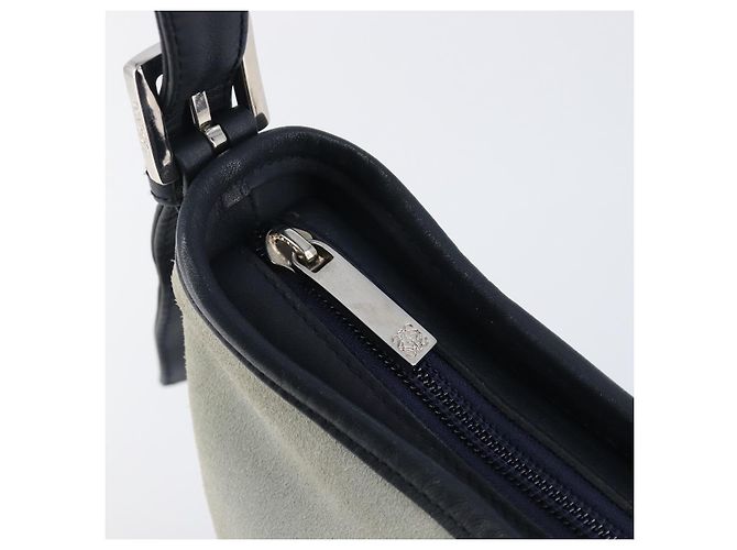 LOEWE Schultertasche Suede Light Blue Silver Auth 202960A Silber Hellblau - Ansicht 20