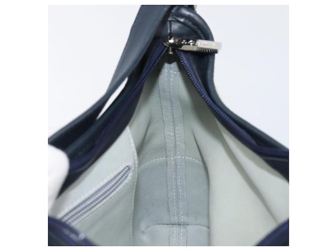 LOEWE Schultertasche Suede Light Blue Silver Auth 202960A Silber Hellblau - Ansicht 22