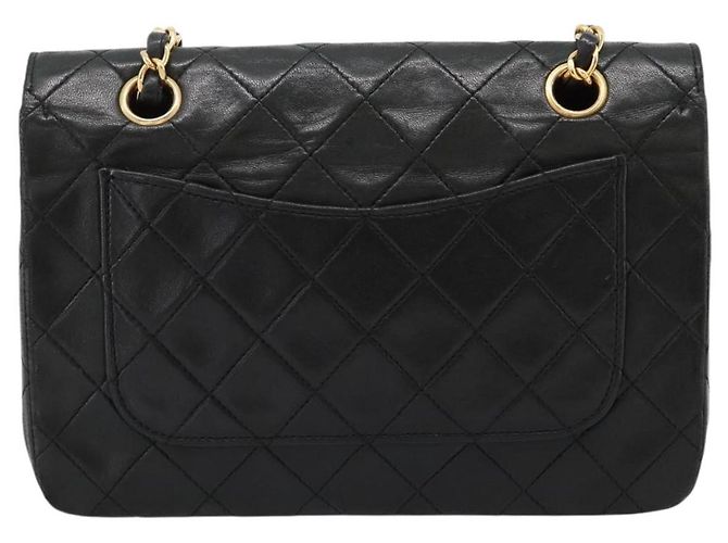 Borsa a tracolla CHANEL Matelasse con catena in pelle d'agnello nera e oro CC Auth 202897V Nero D'oro - vista 2