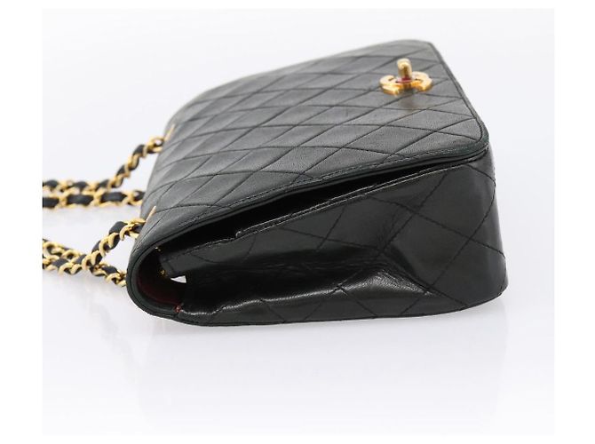 Borsa a tracolla CHANEL Matelasse con catena in pelle d'agnello nera e oro CC Auth 202897V Nero D'oro - vista 3