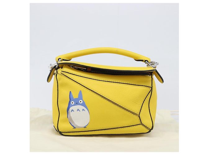 LOEWE x Studio Ghibli Mon Voisin Totoro M Totoro Puzzle Bag Mini Auth 167566SM Argenté Jaune - vue 12