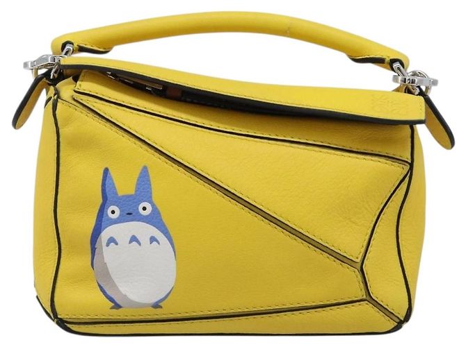 LOEWE x Studio Ghibli Mon Voisin Totoro M Totoro Puzzle Bag Mini Auth 167566SM Argenté Jaune - vue 13