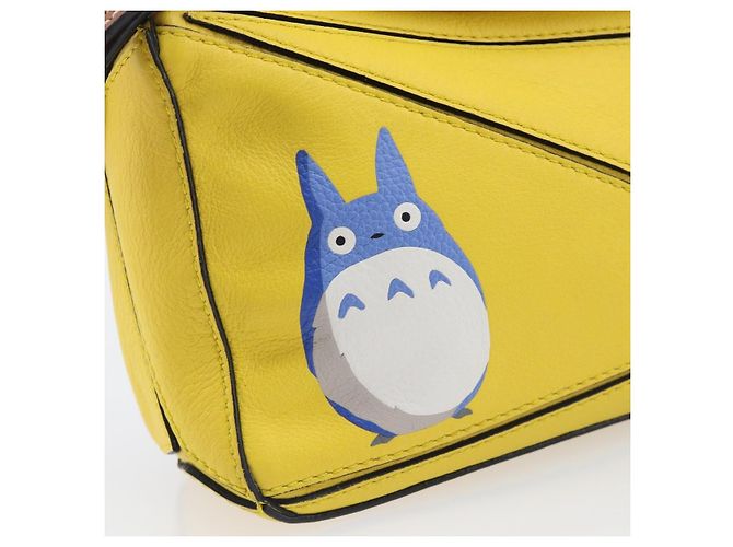 LOEWE x Studio Ghibli Mon Voisin Totoro M Totoro Puzzle Bag Mini Auth 167566SM Argenté Jaune - vue 20