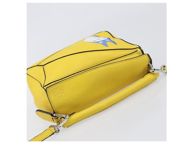 LOEWE x Studio Ghibli Mon Voisin Totoro M Totoro Puzzle Bag Mini Auth 167566SM Argenté Jaune - vue 6