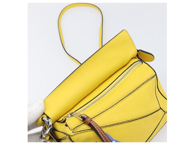 LOEWE x Studio Ghibli Mon Voisin Totoro M Totoro Puzzle Bag Mini Auth 167566SM Argenté Jaune - vue 9