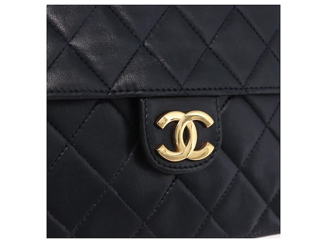 Borsa a tracolla CHANEL Matelasse con catena in pelle d'agnello Navy Gold CC Auth 200577V D'oro Blu navy - vista 18
