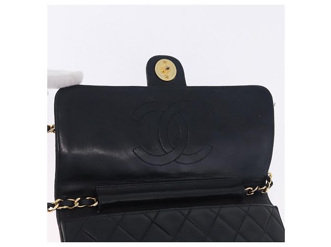 Borsa a tracolla CHANEL Matelasse con catena in pelle d'agnello Navy Gold CC Auth 200577V D'oro Blu navy - vista 19