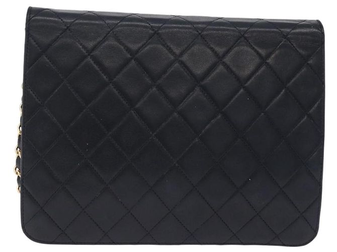 Borsa a tracolla CHANEL Matelasse con catena in pelle d'agnello Navy Gold CC Auth 200577V D'oro Blu navy - vista 2