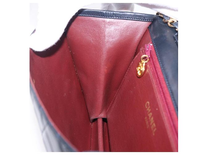 Borsa a tracolla CHANEL Matelasse con catena in pelle d'agnello Navy Gold CC Auth 200577V D'oro Blu navy - vista 24