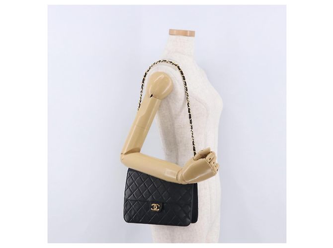 Borsa a tracolla CHANEL Matelasse con catena in pelle d'agnello Navy Gold CC Auth 200577V D'oro Blu navy - vista 26