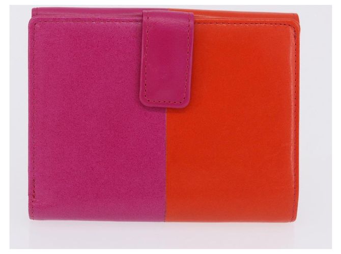 Autre Marque SAINT LAURENT Carteira de Couro Conjunto de 2 Azul Vermelho Auth bs36878 - vista 11