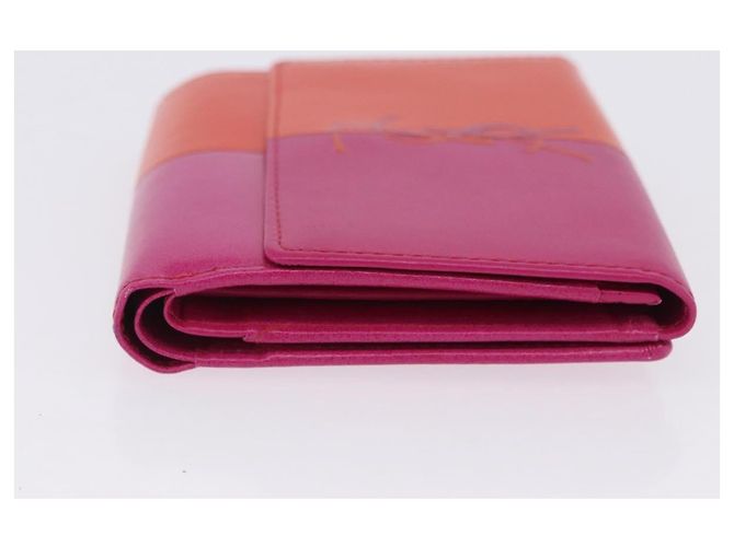 Autre Marque SAINT LAURENT Carteira de Couro Conjunto de 2 Azul Vermelho Auth bs36878 - vista 12