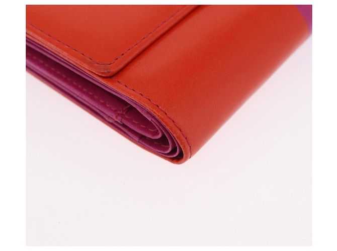 Autre Marque SAINT LAURENT Carteira de Couro Conjunto de 2 Azul Vermelho Auth bs36878 - vista 15