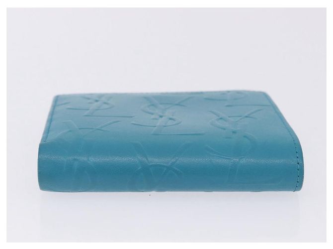 Autre Marque SAINT LAURENT Carteira de Couro Conjunto de 2 Azul Vermelho Auth bs36878 - vista 6