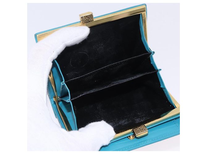 Autre Marque SAINT LAURENT Carteira de Couro Conjunto de 2 Azul Vermelho Auth bs36878 - vista 9