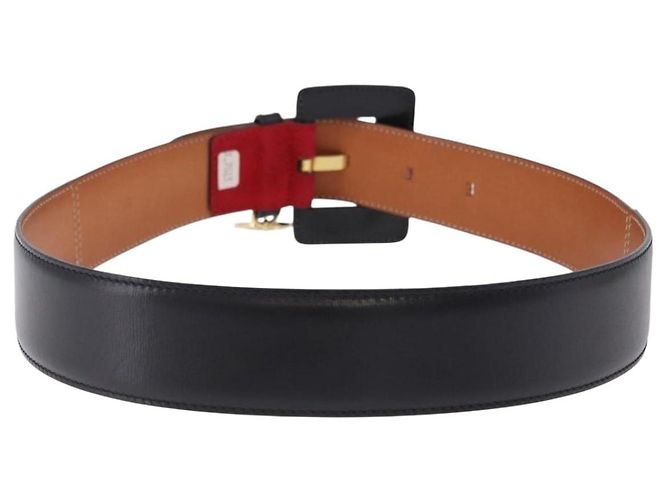 Céline Cinturón CELINE Circle Belt de cuero 29.9'' Rojo Oro Auth 203046 Roja Dorado - vista 2