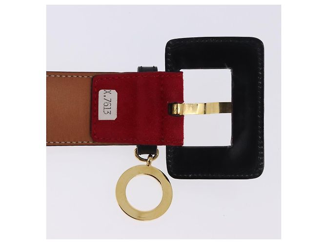 Céline Cinturón CELINE Circle Belt de cuero 29.9'' Rojo Oro Auth 203046 Roja Dorado - vista 6