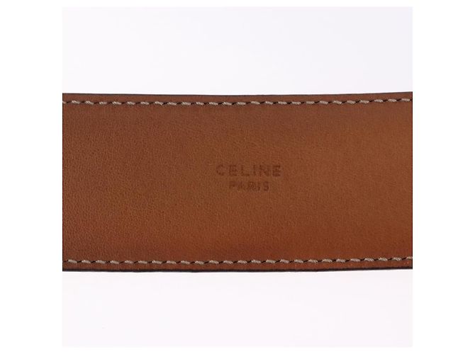 Céline Cinturón CELINE Circle Belt de cuero 29.9'' Rojo Oro Auth 203046 Roja Dorado - vista 9