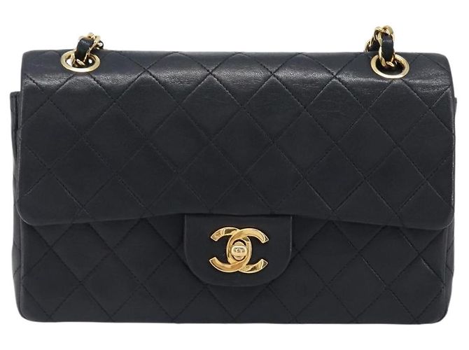 Borsa a tracolla CHANEL Chain Matelasse 23 in pelle d'agnello nera e oro CC Auth 200493SAM Nero D'oro - vista 13