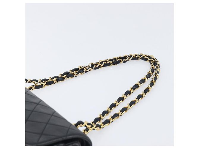 Borsa a tracolla CHANEL Chain Matelasse 23 in pelle d'agnello nera e oro CC Auth 200493SAM Nero D'oro - vista 14