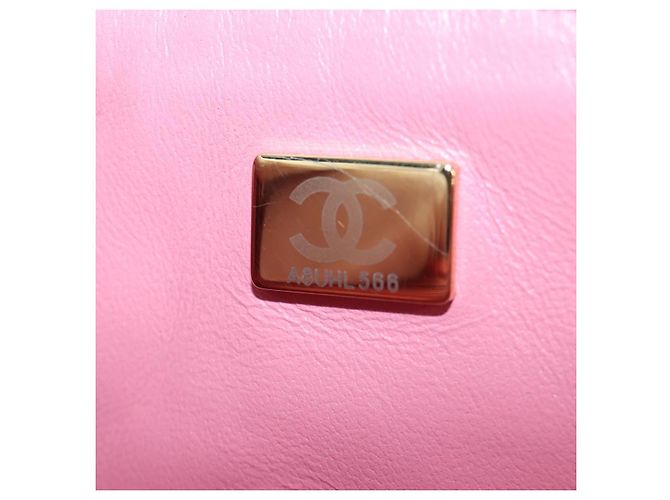 Borsa a tracolla CHANEL Chain Matelasse 20 Tweed Pink Gold CC Auth BA15644SM Rosa D'oro - vista 11