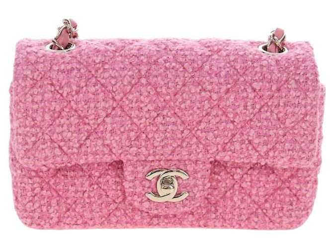 Borsa a tracolla CHANEL Chain Matelasse 20 Tweed Pink Gold CC Auth BA15644SM Rosa D'oro - vista 13