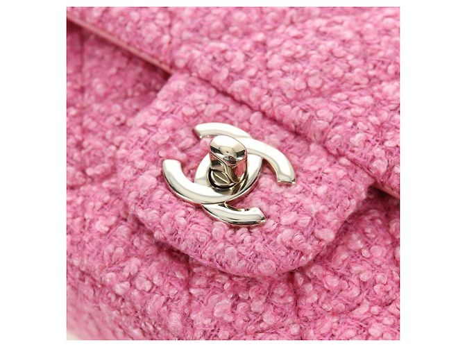 Borsa a tracolla CHANEL Chain Matelasse 20 Tweed Pink Gold CC Auth BA15644SM Rosa D'oro - vista 18