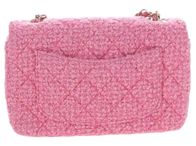 Borsa a tracolla CHANEL Chain Matelasse 20 Tweed Pink Gold CC Auth BA15644SM Rosa D'oro - vista 2