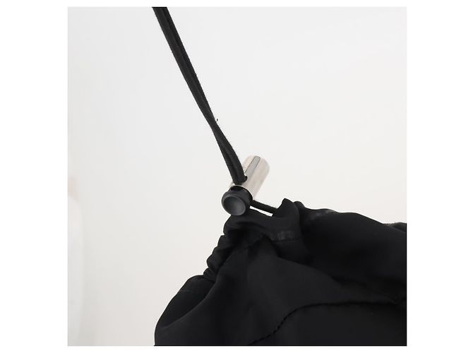 Mochila PRADA Nylon Black Silver Auth 197634 Negro Plata - vista 10