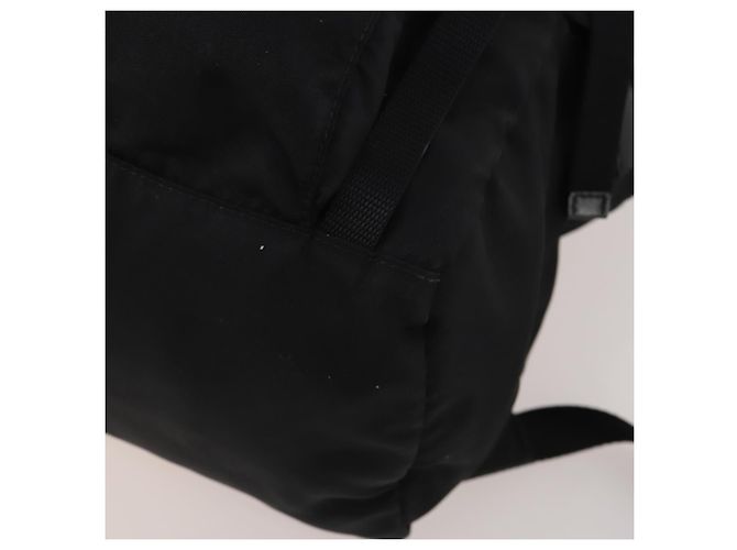 Mochila PRADA Nylon Black Silver Auth 197634 Negro Plata - vista 16