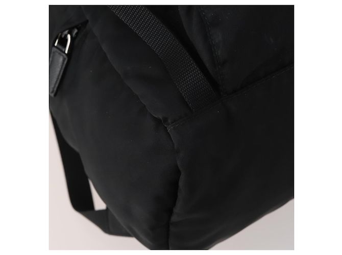 Mochila PRADA Nylon Black Silver Auth 197634 Negro Plata - vista 17