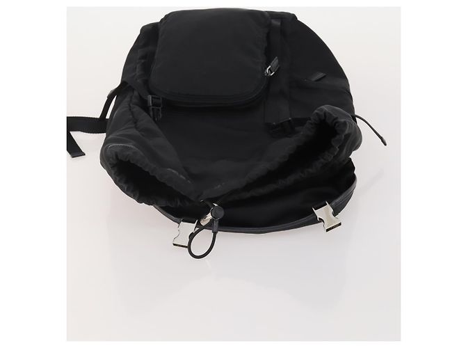 Mochila PRADA Nylon Black Silver Auth 197634 Negro Plata - vista 23