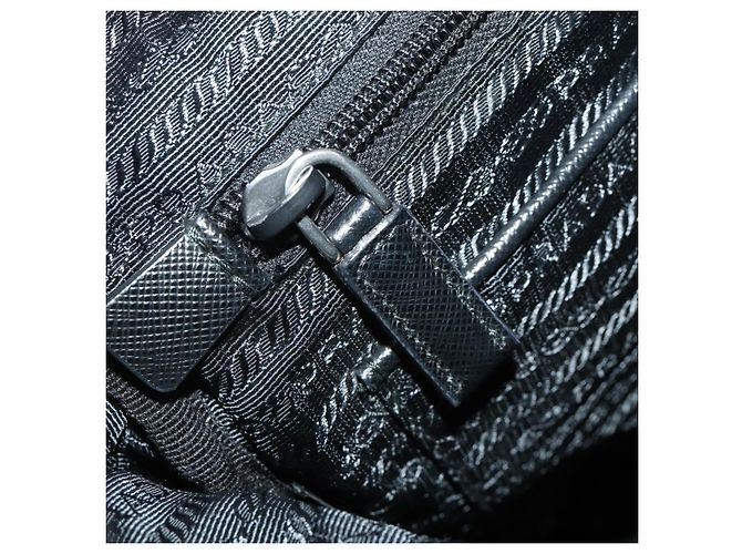 Mochila PRADA Nylon Black Silver Auth 197634 Negro Plata - vista 27