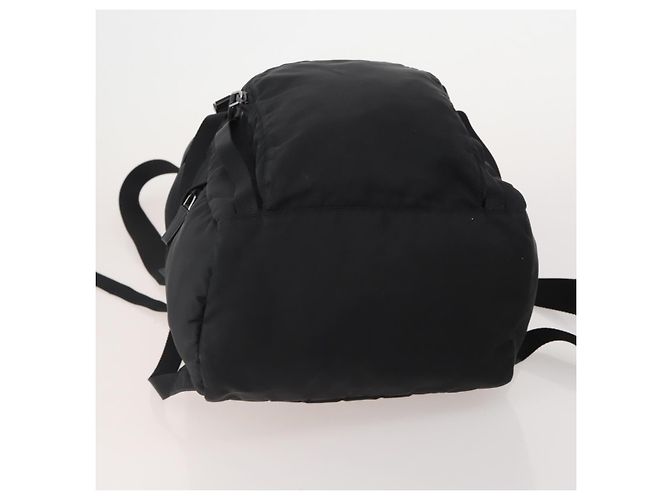 Mochila PRADA Nylon Black Silver Auth 197634 Negro Plata - vista 5