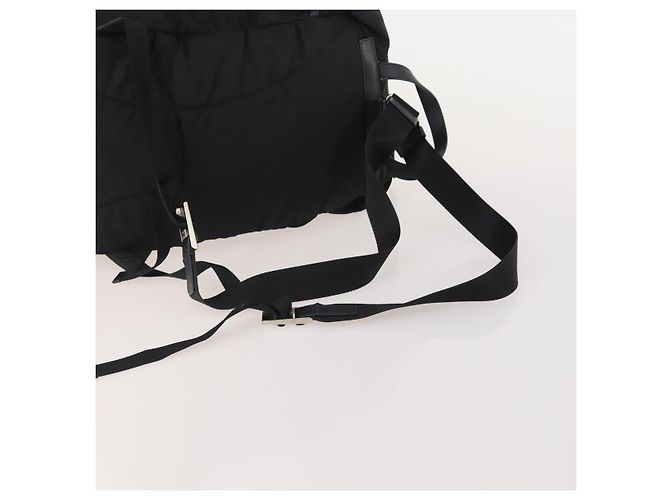 Mochila PRADA Nylon Black Silver Auth 197634 Negro Plata - vista 8