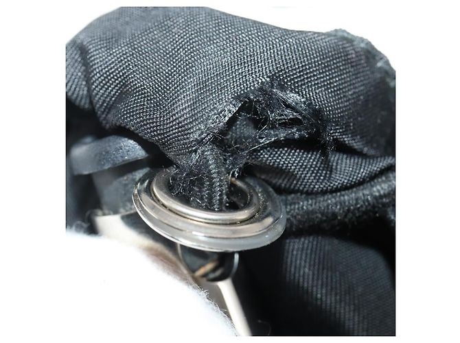 Mochila PRADA Nylon Black Silver Auth 197634 Negro Plata - vista 9