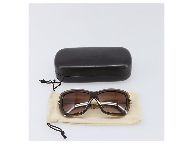 Occhiali da sole LOUIS VUITTON plastica Brown Z0323W LV Auth BA15683 Marrone - vista 12