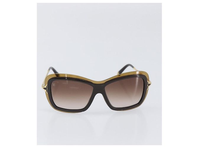 Occhiali da sole LOUIS VUITTON plastica Brown Z0323W LV Auth BA15683 Marrone - vista 13