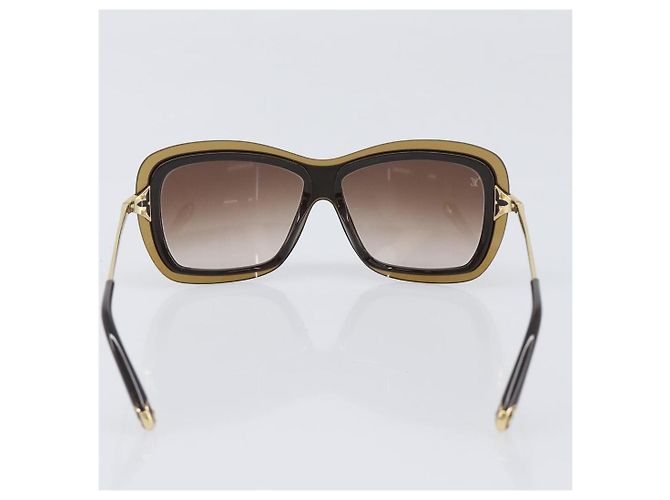 Occhiali da sole LOUIS VUITTON plastica Brown Z0323W LV Auth BA15683 Marrone - vista 2
