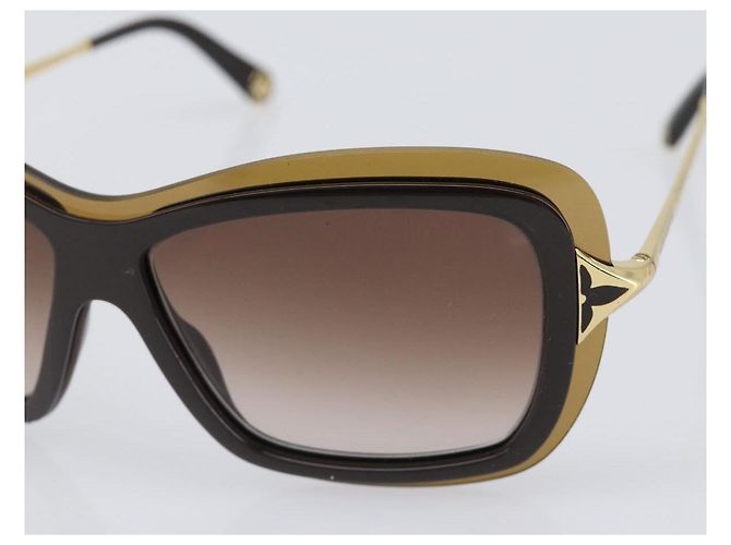 Occhiali da sole LOUIS VUITTON plastica Brown Z0323W LV Auth BA15683 Marrone - vista 6