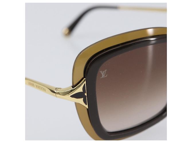 Occhiali da sole LOUIS VUITTON plastica Brown Z0323W LV Auth BA15683 Marrone - vista 7