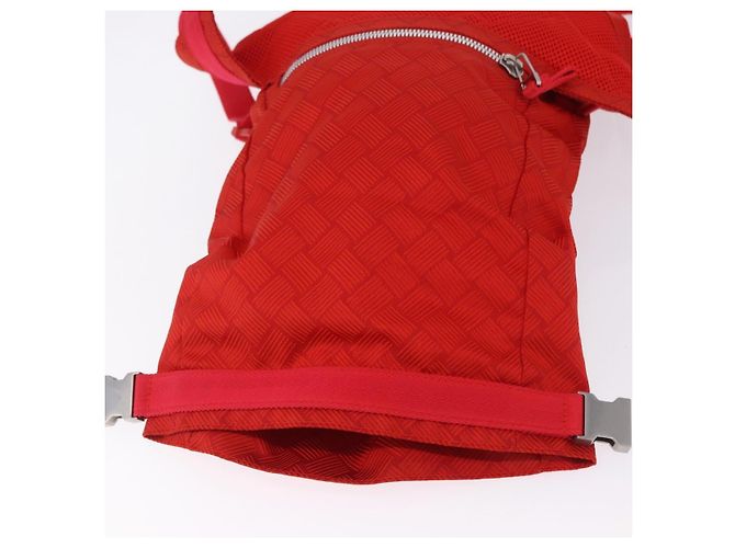 Borsa Body Bag BOTTEGA VENETA Nylon Rosso Argento Auth bs36846V - vista 10