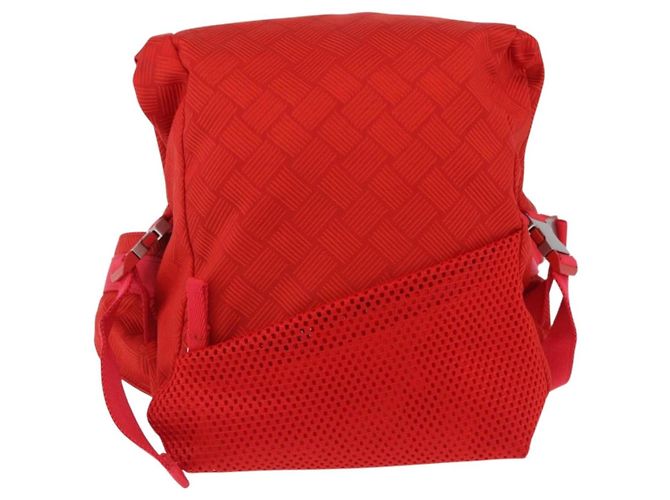 Borsa Body Bag BOTTEGA VENETA Nylon Rosso Argento Auth bs36846V - vista 13