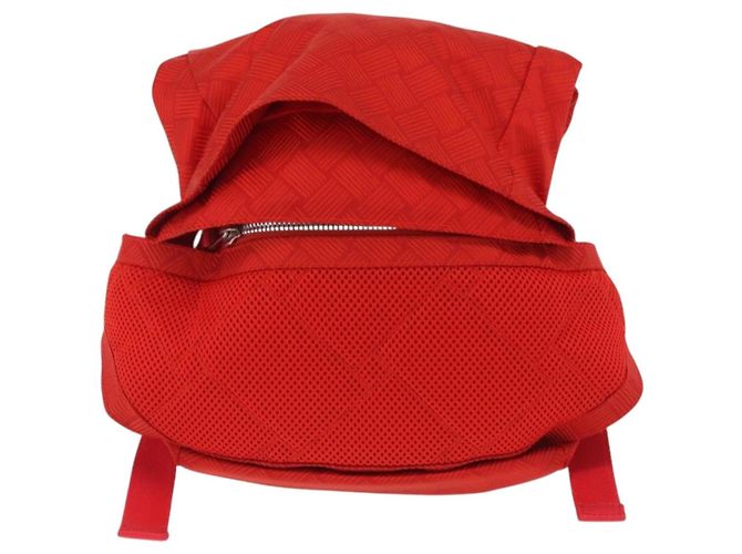 Borsa Body Bag BOTTEGA VENETA Nylon Rosso Argento Auth bs36846V - vista 2