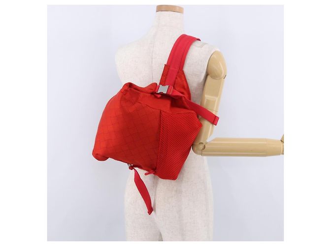 Borsa Body Bag BOTTEGA VENETA Nylon Rosso Argento Auth bs36846V - vista 23