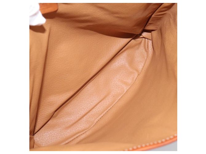 Céline Borsa Tote CELINE Macadam Canvas PVC Pelle Brown Gold Auth 203435A Marrone D'oro - vista 10