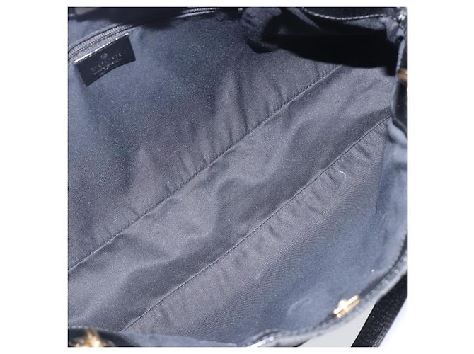 Borsa Tote GUCCI GG Canvas Nero e Oro 121023 Auth 202293A - vista 11